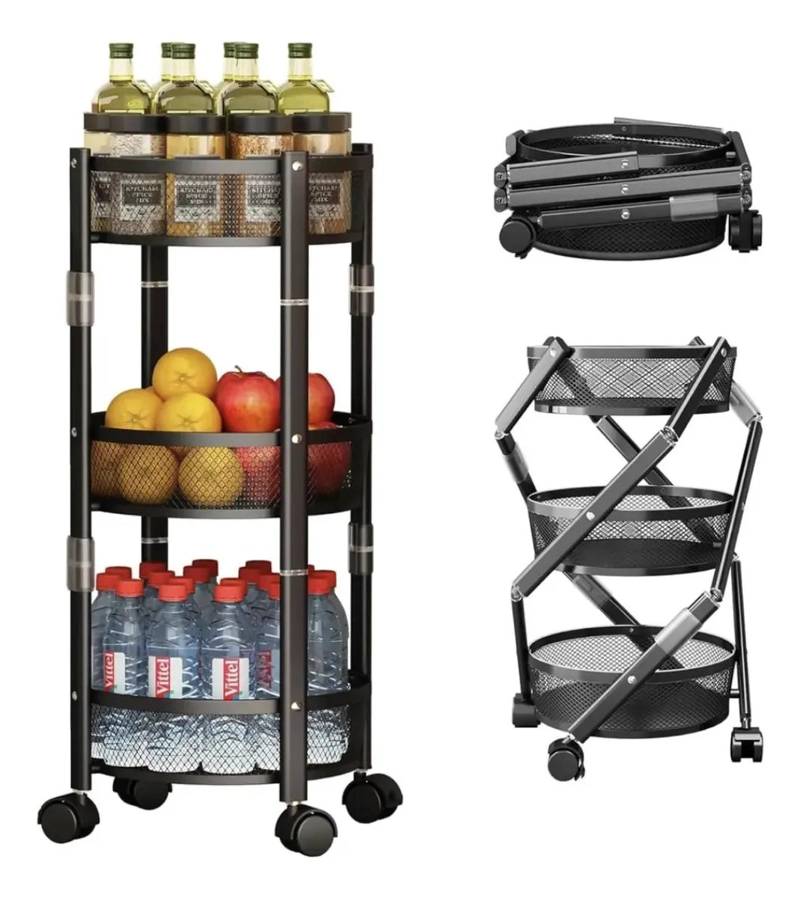 ESTANTE PLEGABLE ORGANIZADOR DE COCINA CON RUEDAS - 1