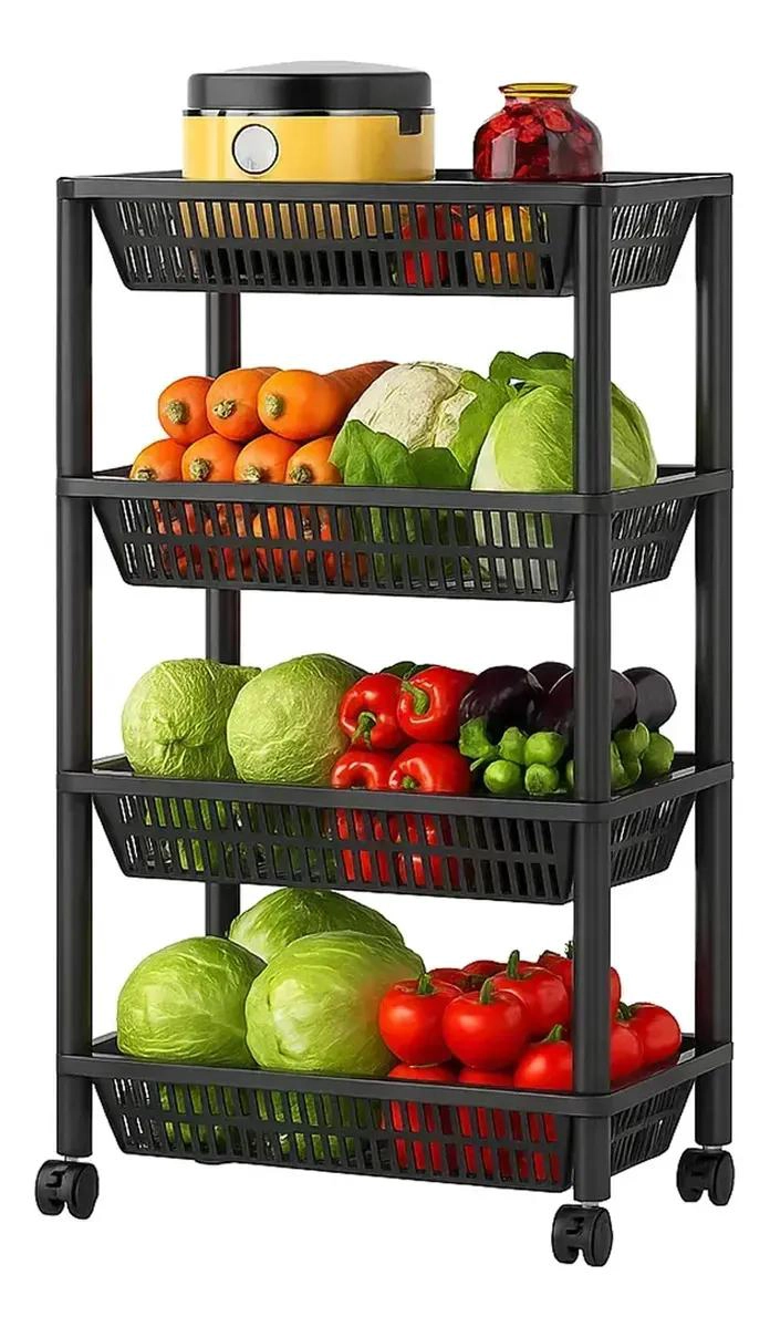 ESTANTE ORGANIZADOR MULTIUSO DE 4 NIVELES CON RUEDAS - 1