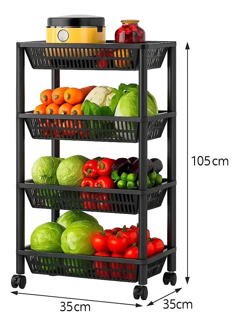 ESTANTE ORGANIZADOR MULTIUSO DE 4 NIVELES CON RUEDAS - 2
