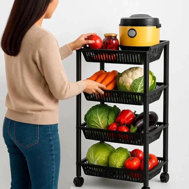 ESTANTE ORGANIZADOR MULTIUSO DE 4 NIVELES CON RUEDAS - 3
