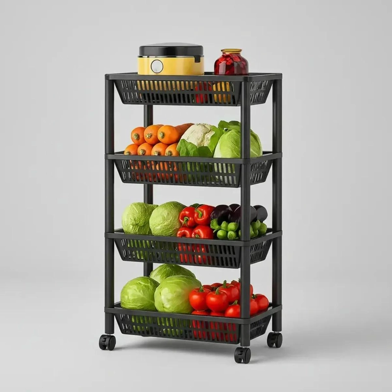 ESTANTE ORGANIZADOR MULTIUSO DE 4 NIVELES CON RUEDAS - 5