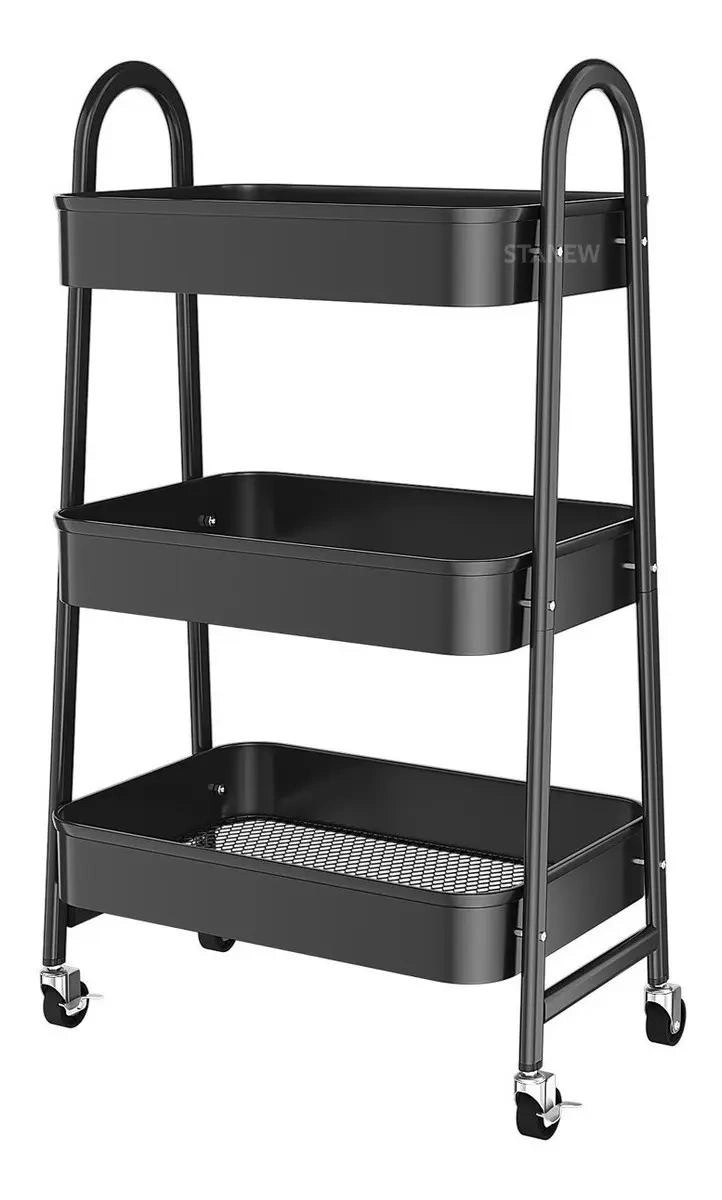 CARRITO ORGANIZADOR DE ALMACENAMIENTO CON 3 NIVELES Y RUEDAS - 1