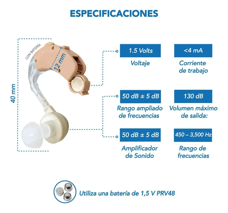 AMPLIFICADOR DE SONIDO DETRAS DE LA OREJA PARA DIFICULTADES AUDITIVAS - 6