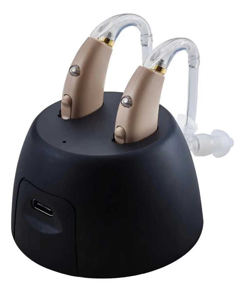 AMPLIFICADOR AUDITIVO DOBLE RECARGABLE CON ESTUCHE CARGADOR - 2