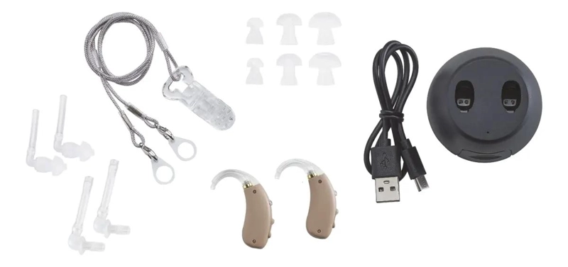 AMPLIFICADOR AUDITIVO DOBLE RECARGABLE CON ESTUCHE CARGADOR - 4