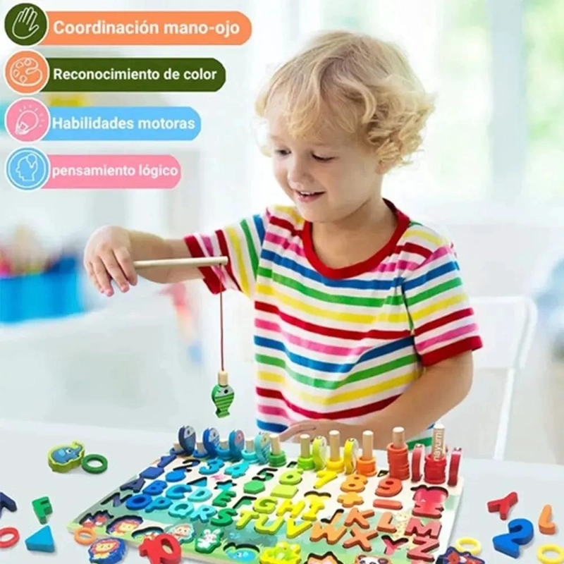 TABLERO MAGNE TICO DE MADERA PARA APRENDIZAJE INFANTIL - 6