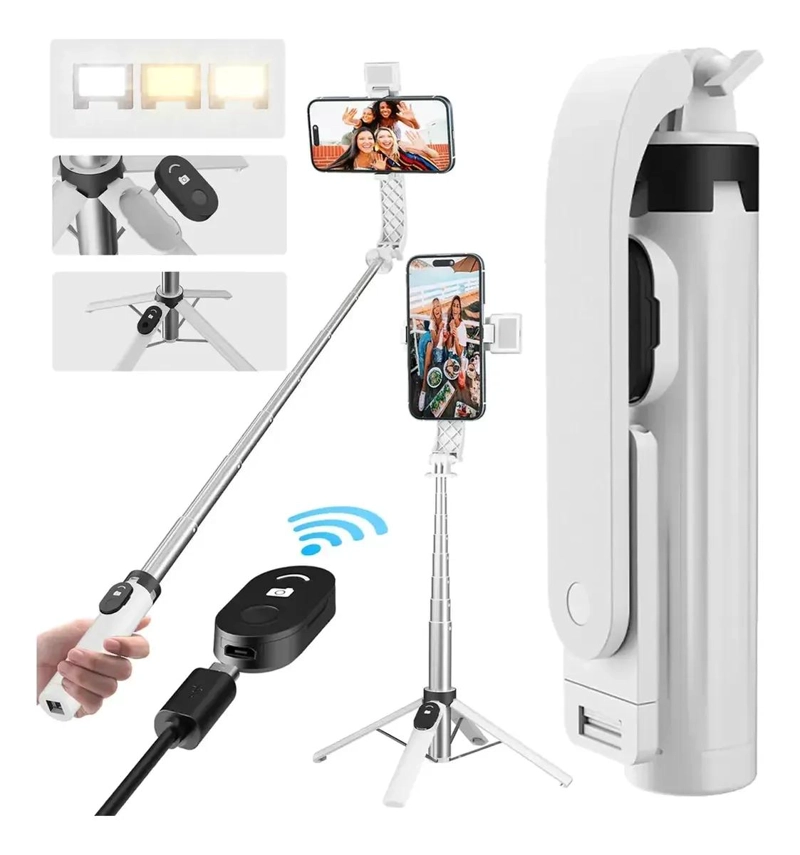 TRIPODE SELFIE INALAMBRICO CON LUZ Y CONTROL REMOTO - 1