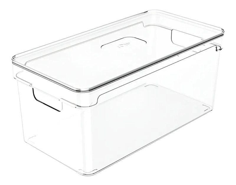 ORGANIZADOR DE DESPENSA CON TAPA 30X15X13 CM COLOR AGUA - 1