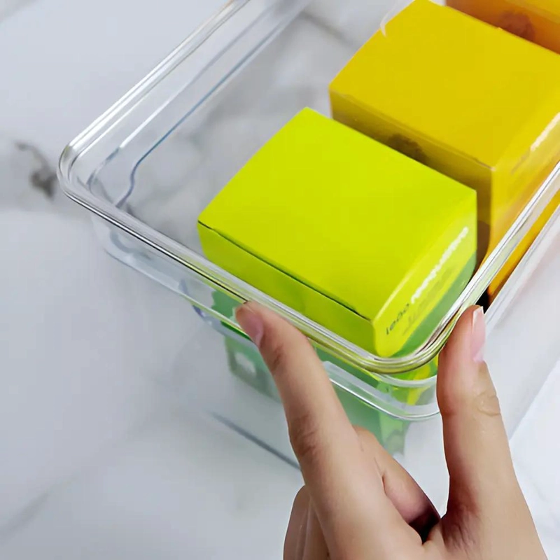 ORGANIZADOR DE DESPENSA CON TAPA 30X15X13 CM COLOR AGUA - 3