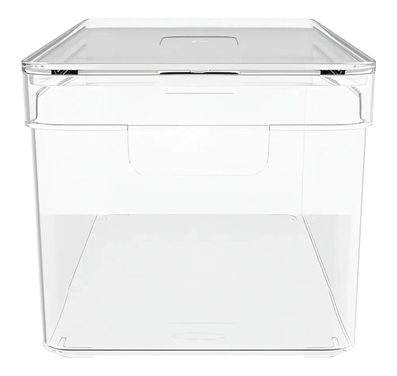 ORGANIZADOR DE DESPENSA CON TAPA 30X15X13 CM COLOR AGUA - 4