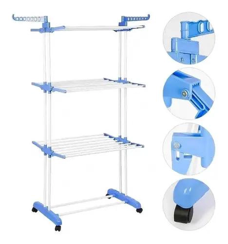 TENDEDERO ORGANIZADOR COLGADOR ROPA PLEGABLE 3 NIVELES - 2