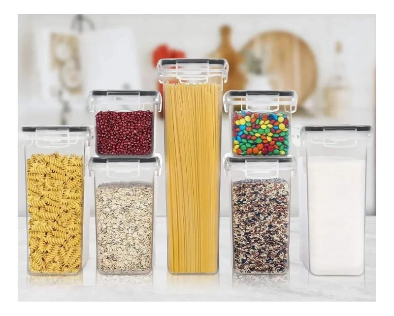 SET DE 7 RECIPIENTES HERME TICOS PARA ORGANIZAR COCINA - 4