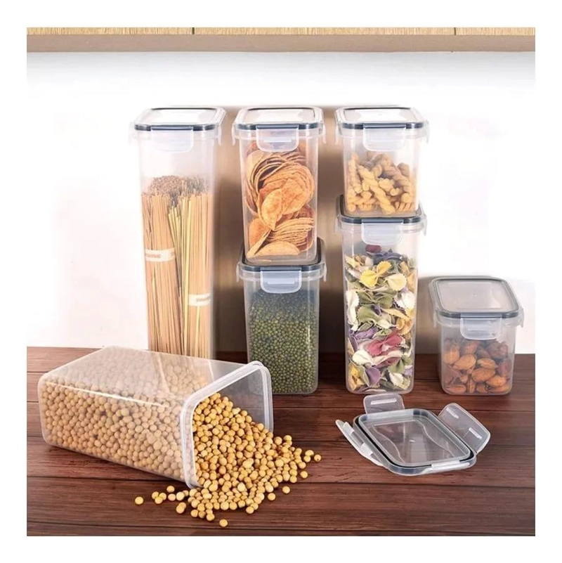 SET DE 7 RECIPIENTES HERME TICOS PARA ORGANIZAR COCINA - 5
