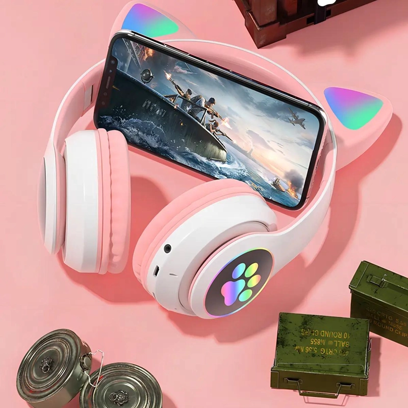 AURICULARES GAMER INALAMBRICOS CON LUZ LED VERDE - 6