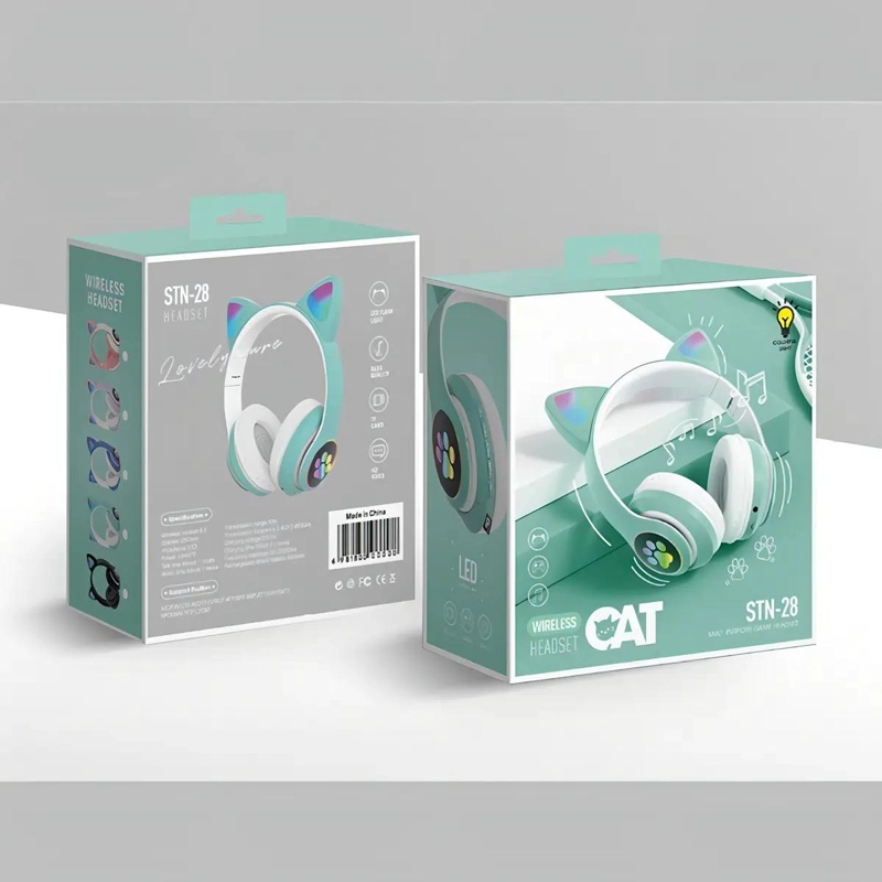 AURICULARES GAMER INALAMBRICOS CON LUZ LED VERDE - 7