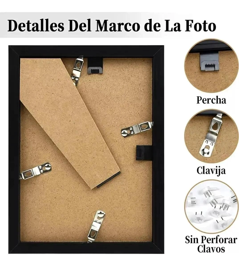 PACK DE 5 MARCOS PORTARRETRATOS A4 PARA DECORACION - 3