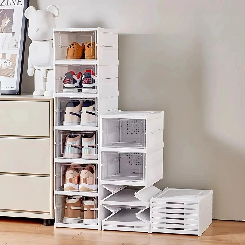 ZAPATERA PLEGABLE DE ALMACENAMIENTO ACRILICO CON 6 NIVELES - 2