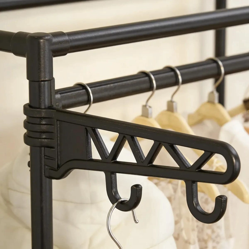 ESTANTE COLGADOR EXHIBIDOR DE ROPA PERCHERO NEGRO MODERNO - 4