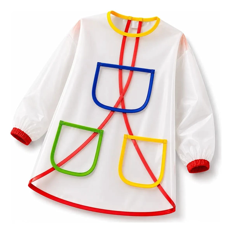 DELANTAL INFANTIL IMPERMEABLE CON MANGA LARGA PARA ACTIVIDADES CREATIVAS - 1