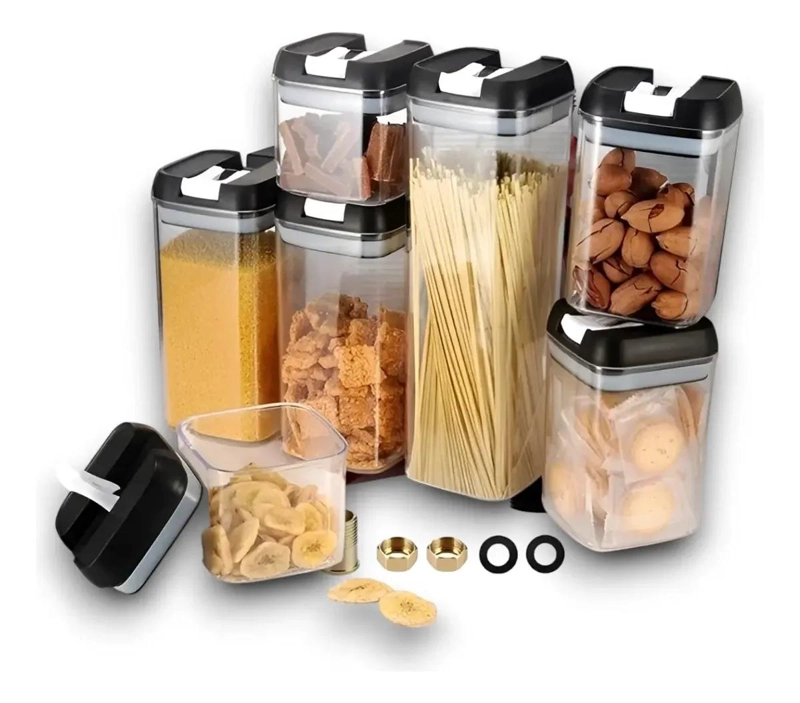 SET DE 7 CONTENEDORES HERME TICOS PARA ALIMENTOS - 1