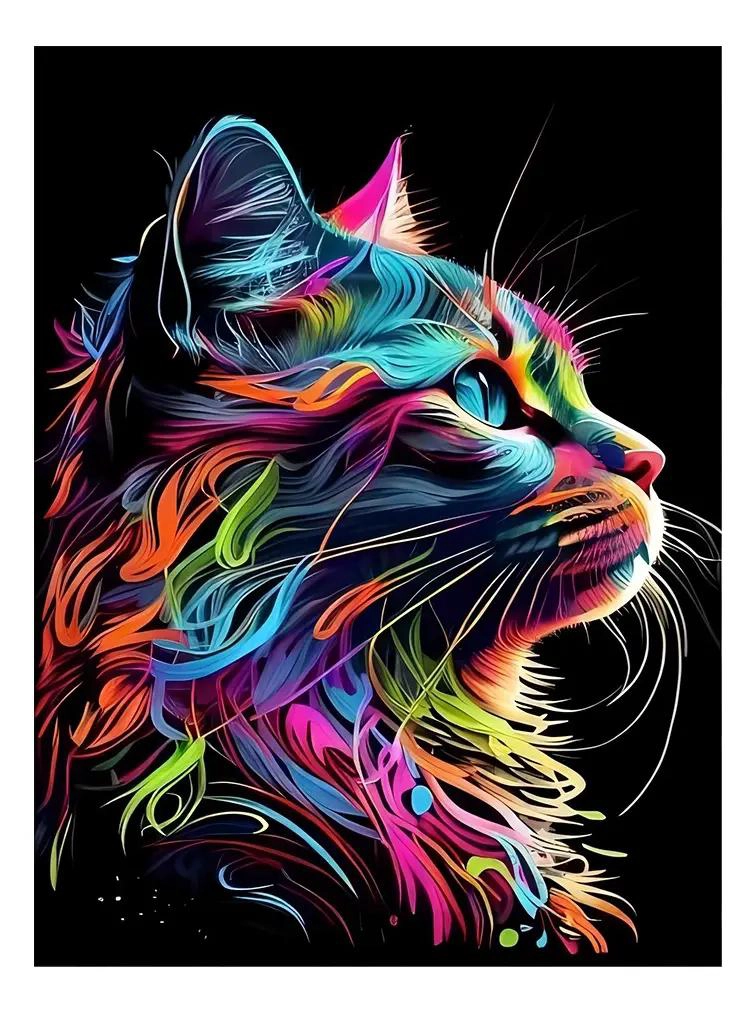 KIT DE PINTURA DE DIAMANTES 5D GATO 30X40CM PARA DECORACION - 1