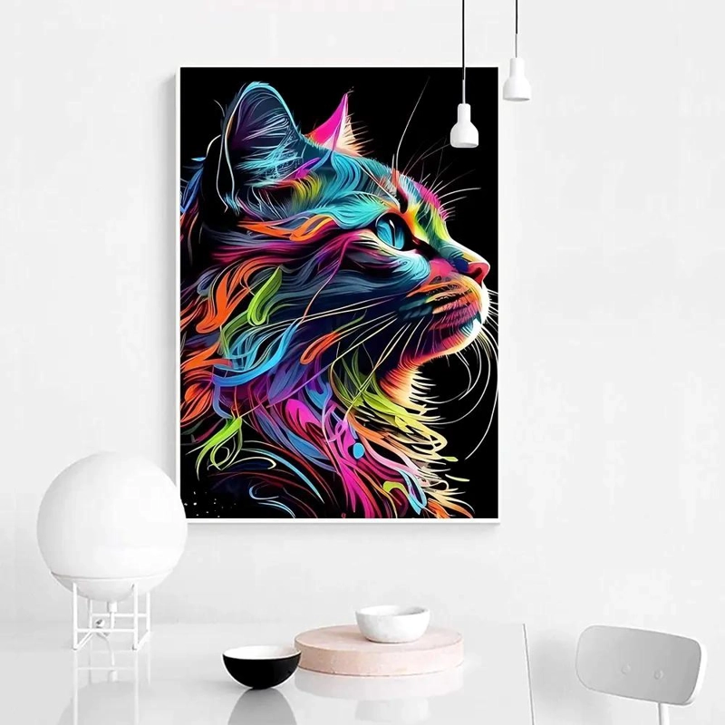 KIT DE PINTURA DE DIAMANTES 5D GATO 30X40CM PARA DECORACION - 5