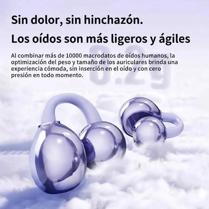 AUDIFONOS BLUETOOTH INALAMBRICOS MORADOS CON ESTUCHE LED - 3
