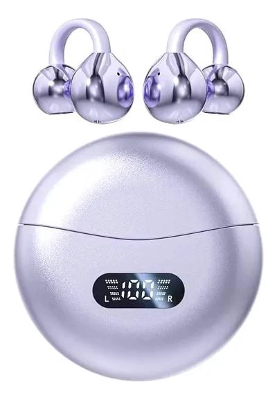 AUDIFONOS BLUETOOTH INALAMBRICOS MORADOS CON ESTUCHE LED - 7