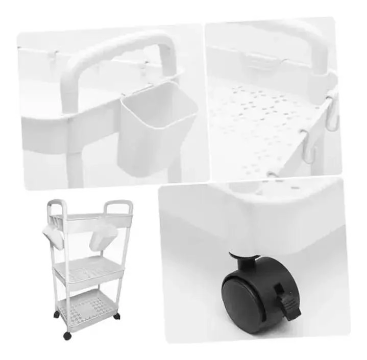 CARRITO ORGANIZADOR RODANTE DE PLASTICO CON 3 NIVELES - 4