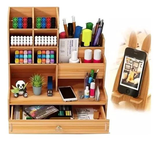 ORGANIZADOR MULTIFUNCIONAL PARA LAPICES Y PLUMONES DE ESCRITORIO - 1