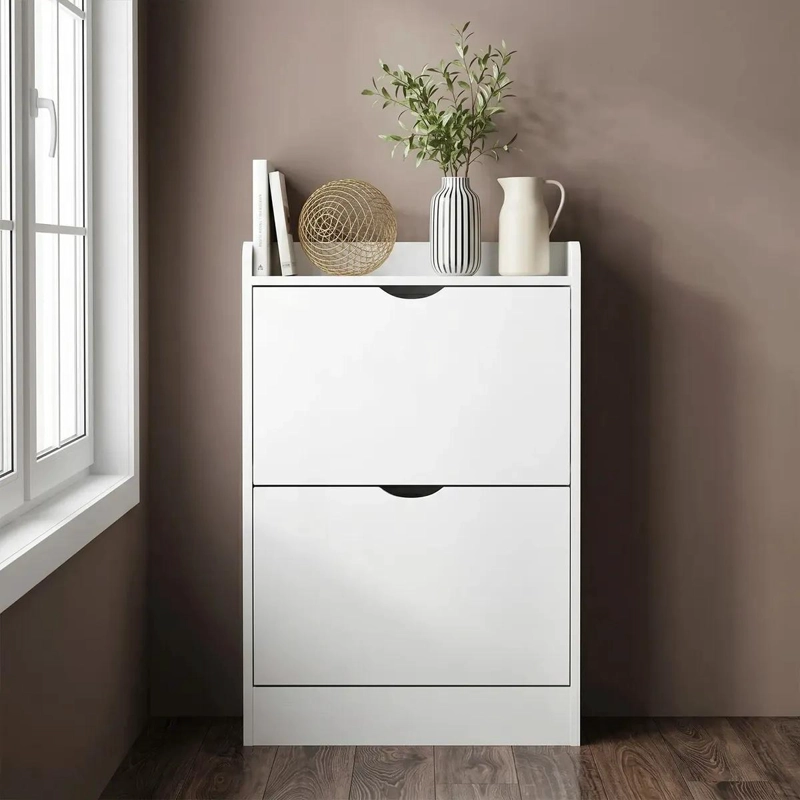 ZAPATERO ORGANIZADOR BLANCO 2 PUERTAS ABATIBLES 50X17X85 CM - 1