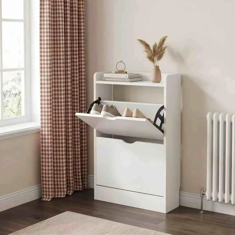 ZAPATERO ORGANIZADOR BLANCO 2 PUERTAS ABATIBLES 50X17X85 CM - 7