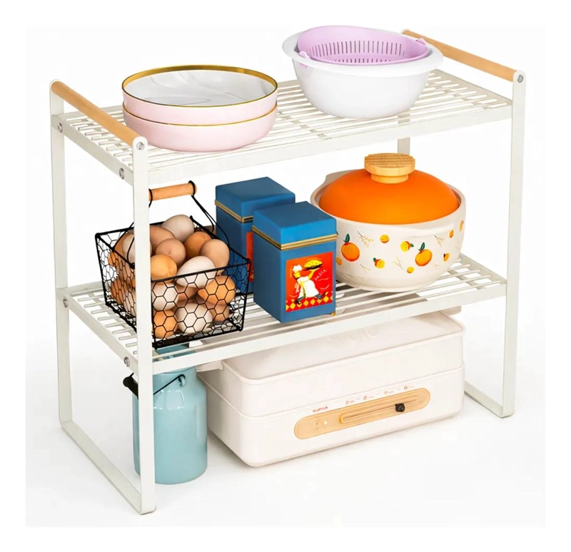 ESTANTE ORGANIZADOR DE ACERO Y MADERA PARA COCINA Y BAÑO - 6