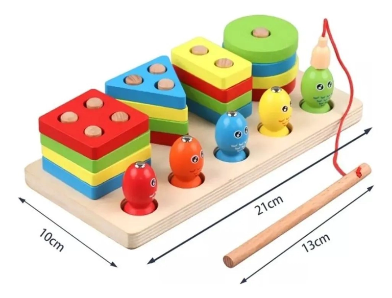 JUEGO EDUCATIVO DE PESCA MAGNE TICO DE MADERA PARA NIÑOS - 9