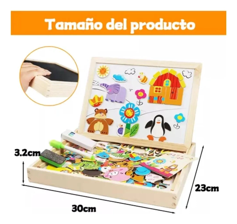PIZARRA DIDACTICA 2 EN 1 PARA NIÑOS CON SUPERFICIES MAGNE TICAS - 2