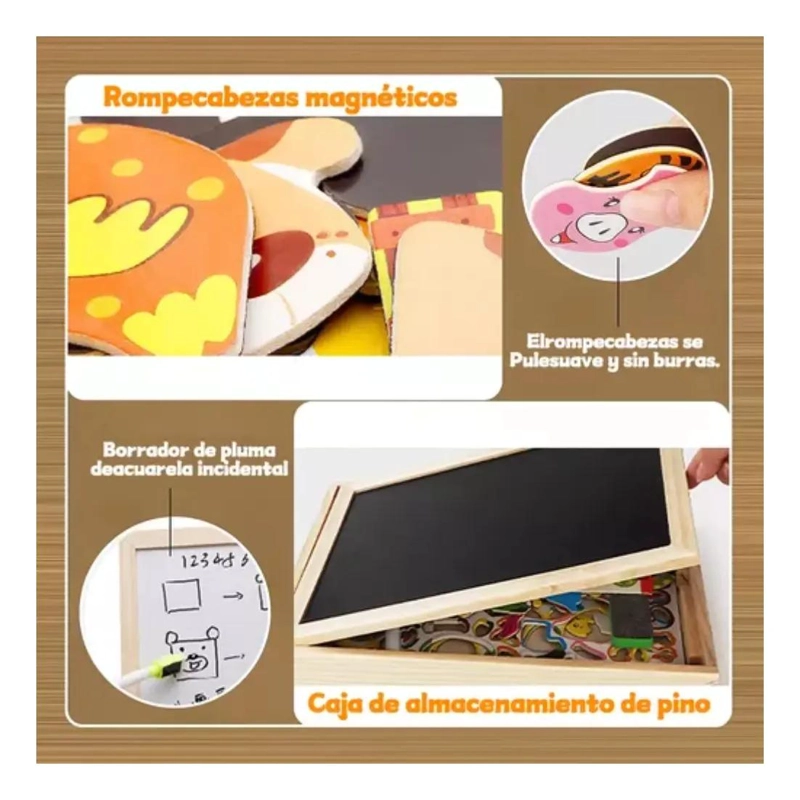 PIZARRA DIDACTICA 2 EN 1 PARA NIÑOS CON SUPERFICIES MAGNE TICAS - 3