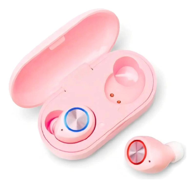 AUDIFONOS INALAMBRICOS BLUETOOTH ROSA CON DISEÑO ERGONOMICO - 2