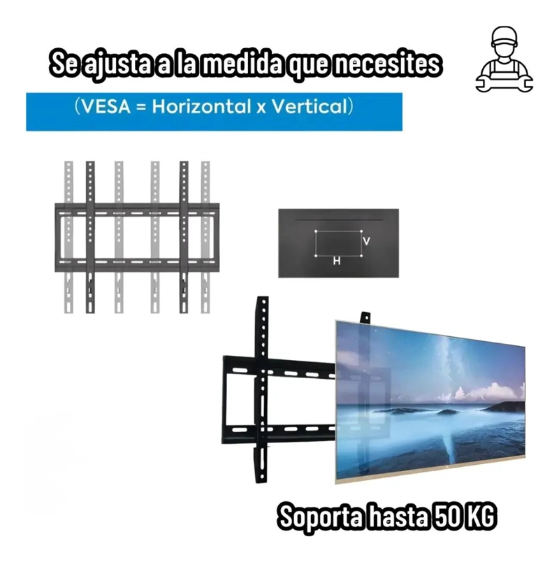 SOPORTE DE PARED PARA TELEVISORES DE 40 A 80 PULGADAS - 6