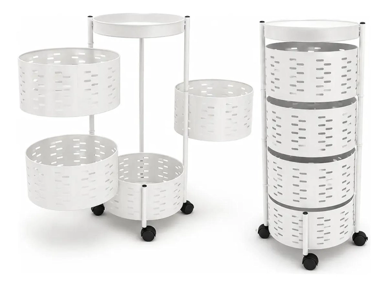 CARRITO ORGANIZADOR METALICO DE 4 NIVELES CON RUEDAS PARA ALMACENAMIENTO - 1