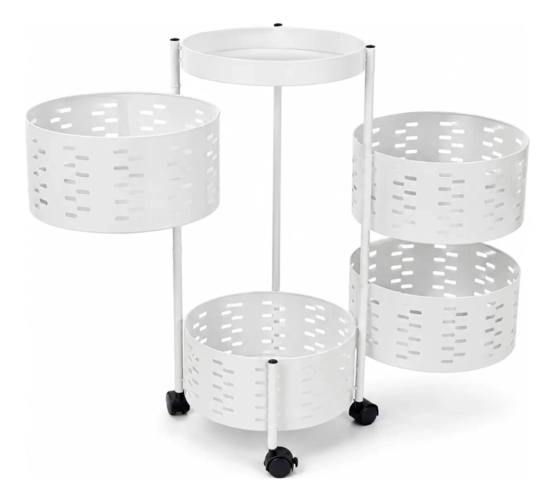 CARRITO ORGANIZADOR METALICO DE 4 NIVELES CON RUEDAS PARA ALMACENAMIENTO - 2