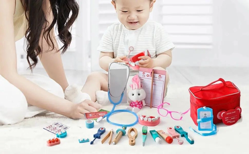 KIT DE SIMULACION ME DICA DE MADERA PARA NIÑOS Y NIÑAS - 5