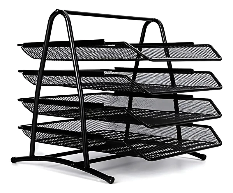 BANDEJA METALICA DE 4 NIVELES PARA ORGANIZACION DE DOCUMENTOS - 1