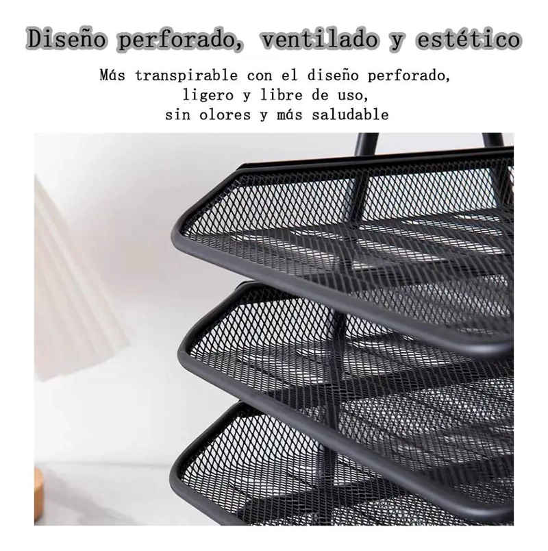 BANDEJA METALICA DE 4 NIVELES PARA ORGANIZACION DE DOCUMENTOS - 3