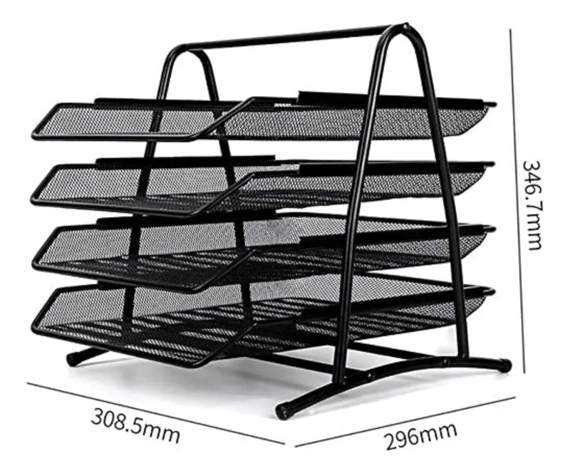 BANDEJA METALICA DE 4 NIVELES PARA ORGANIZACION DE DOCUMENTOS - 5