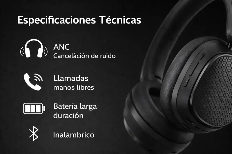 AUDIFONOS INALAMBRICOS BLUETOOTH CON CANCELACION DE RUIDO - 4