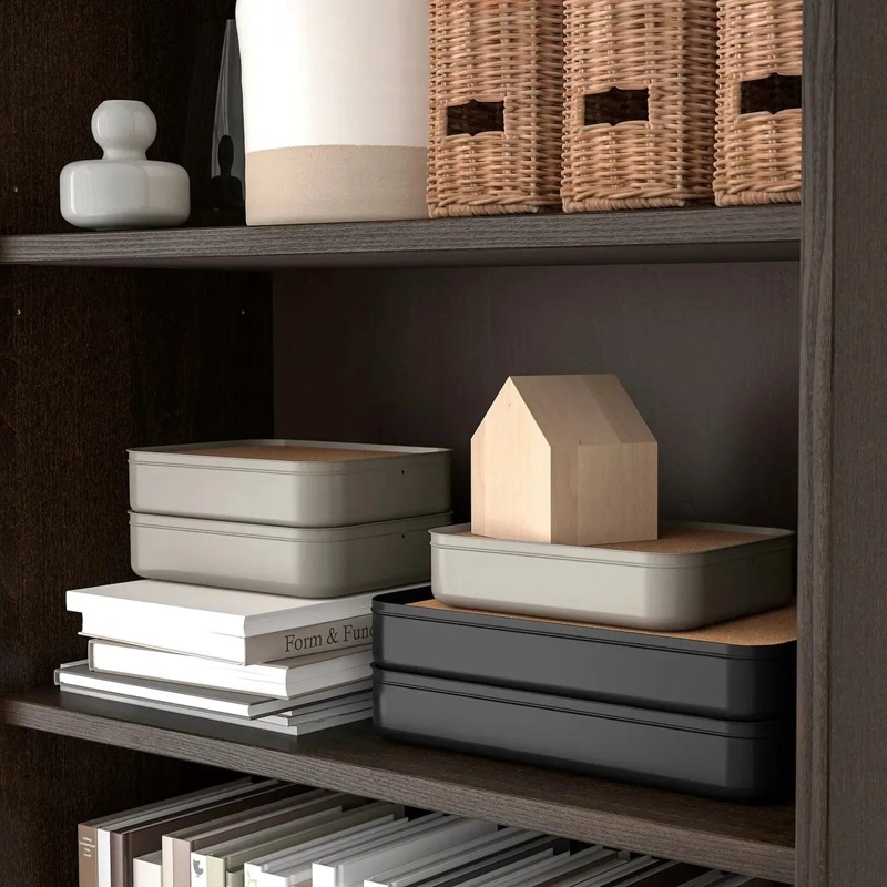 ORGANIZADOR DE ESCRITORIO METAL Y CORCHO 24X18X6 CM TAUPE - 5