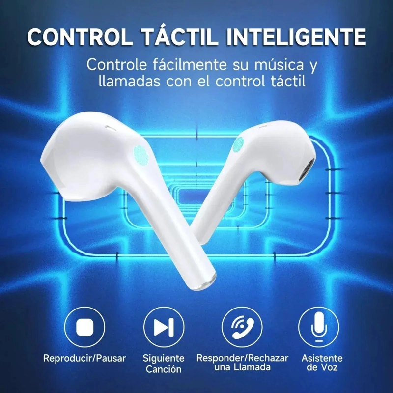 AUDIFONOS INALAMBRICOS BLUETOOTH CON CONTROL TACTIL Y LARGA DURACION - 1