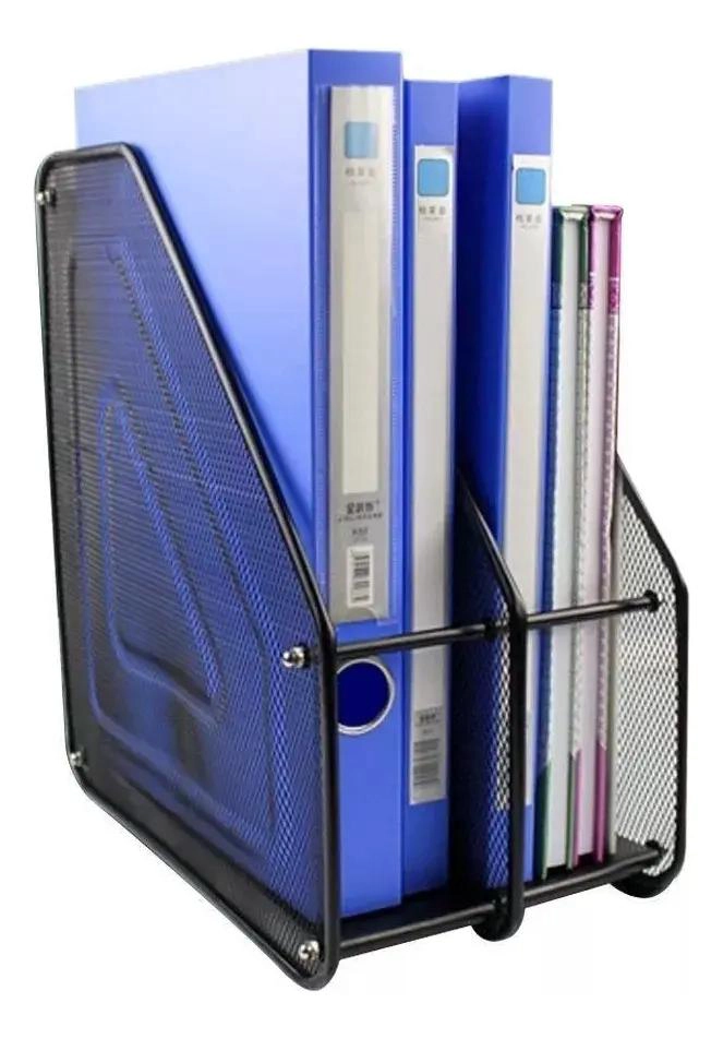 ORGANIZADOR DE LIBROS Y REVISTAS DE METAL CON 2 NIVELES - 2