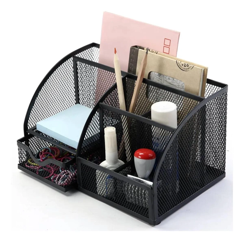 ORGANIZADOR DE ESCRITORIO DE MALLA CON COMPARTIMENTOS PRACTICOS - 1