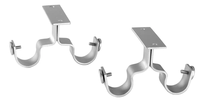 PACK 2 SOPORTES DOBLE TECHO METAL SATIN 19 MM - 1